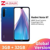 Global Version Xiaomi Redmi Note 8T Note 8 3GB RAM 32GB ROM Octa Core Smartphone Snapdragon 665 48MP Fast Charger Cellphone
