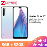 Global Version Xiaomi Redmi Note 8T Note 8 3GB RAM 32GB ROM Octa Core Smartphone Snapdragon 665 48MP Fast Charger Cellphone
