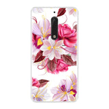 Phone Case  For Nokia 3 5 6 8 Soft Silicone TPU Ultra Thin Flower Floral Painted Back Cover For Nokia 3 5 6 8  Case