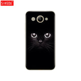 For Huawei Y3 2017 Case Soft Silicone Huawei Y3 2017 Transparent Back Cover 5.0'' TPU Y 3 2017 Phone Cases Cat flower