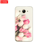 For Huawei Y3 2017 Case Soft Silicone Huawei Y3 2017 Transparent Back Cover 5.0'' TPU Y 3 2017 Phone Cases Cat flower