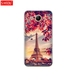 For Huawei Y3 2017 Case Soft Silicone Huawei Y3 2017 Transparent Back Cover 5.0'' TPU Y 3 2017 Phone Cases Cat flower