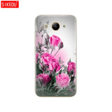 For Huawei Y3 2017 Case Soft Silicone Huawei Y3 2017 Transparent Back Cover 5.0'' TPU Y 3 2017 Phone Cases Cat flower