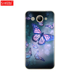 For Huawei Y3 2017 Case Soft Silicone Huawei Y3 2017 Transparent Back Cover 5.0'' TPU Y 3 2017 Phone Cases Cat flower