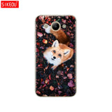 For Huawei Y3 2017 Case Soft Silicone Huawei Y3 2017 Transparent Back Cover 5.0'' TPU Y 3 2017 Phone Cases Cat flower