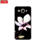 For Huawei Y3 2017 Case Soft Silicone Huawei Y3 2017 Transparent Back Cover 5.0'' TPU Y 3 2017 Phone Cases Cat flower