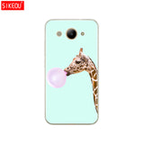 For Huawei Y3 2017 Case Soft Silicone Huawei Y3 2017 Transparent Back Cover 5.0'' TPU Y 3 2017 Phone Cases Cat flower