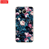 For Huawei Y3 2017 Case Soft Silicone Huawei Y3 2017 Transparent Back Cover 5.0'' TPU Y 3 2017 Phone Cases Cat flower