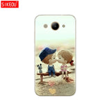 For Huawei Y3 2017 Case Soft Silicone Huawei Y3 2017 Transparent Back Cover 5.0'' TPU Y 3 2017 Phone Cases Cat flower