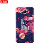 For Huawei Y3 2017 Case Soft Silicone Huawei Y3 2017 Transparent Back Cover 5.0'' TPU Y 3 2017 Phone Cases Cat flower