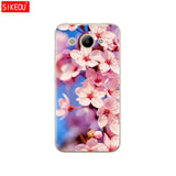 For Huawei Y3 2017 Case Soft Silicone Huawei Y3 2017 Transparent Back Cover 5.0'' TPU Y 3 2017 Phone Cases Cat flower