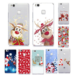 For Huawei P9 Lite 2017 Case Cover Silicone For Huawei P10 P20  Mate 20 Lite P Smart 2019 P30 Lite Pro Christmas Soft Coque Case