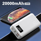 30000mAh Power Bank LED Digital Display Dual USB Fast Charging Power Bank For Samsung iPhone External Battery With LED Light