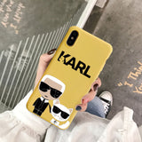 JAMULAR Karl Phone Cases For iPhone X 11 Pro XS MAX X XR 7 6 6s 8 Plus Fashion Matte Soft TPU Back Cover  Cat Pattern Coque Capa