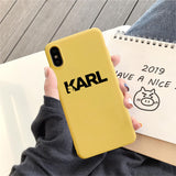 JAMULAR Karl Phone Cases For iPhone X 11 Pro XS MAX X XR 7 6 6s 8 Plus Fashion Matte Soft TPU Back Cover  Cat Pattern Coque Capa