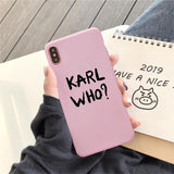 JAMULAR Karl Phone Cases For iPhone X 11 Pro XS MAX X XR 7 6 6s 8 Plus Fashion Matte Soft TPU Back Cover  Cat Pattern Coque Capa