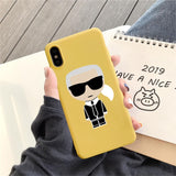 JAMULAR Karl Phone Cases For iPhone X 11 Pro XS MAX X XR 7 6 6s 8 Plus Fashion Matte Soft TPU Back Cover  Cat Pattern Coque Capa