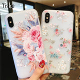 Flower Silicon Phone Case For iPhone Xs Max 6.5 Rose Floral Leaves Cases For iPhone Xr 5S SE X 8 7 6 6S Plus New Soft TPU Cover