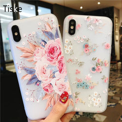 Flower Silicon Phone Case For iPhone Xs Max 6.5 Rose Floral Leaves Cases For iPhone Xr 5S SE X 8 7 6 6S Plus New Soft TPU Cover