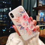 Flower Silicon Phone Case For iPhone Xs Max 6.5 Rose Floral Leaves Cases For iPhone Xr 5S SE X 8 7 6 6S Plus New Soft TPU Cover