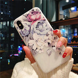 Flower Silicon Phone Case For iPhone Xs Max 6.5 Rose Floral Leaves Cases For iPhone Xr 5S SE X 8 7 6 6S Plus New Soft TPU Cover