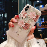 Flower Silicon Phone Case For iPhone Xs Max 6.5 Rose Floral Leaves Cases For iPhone Xr 5S SE X 8 7 6 6S Plus New Soft TPU Cover