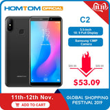 Global version HOMTOM C2 Android 8.1 2GB+16GB Mobile Phone Face ID MTK6739 Quad Core 13MP Dual Camera OTA 4G FDD-LTE Smartphone