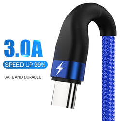 ZNP USB Type C Cable For Samsung S10 S9 S8 A50 Xiaomi Redmi Note 7 Fast Charging USB-C Charger Mobile Phone USBC Type-C Cable