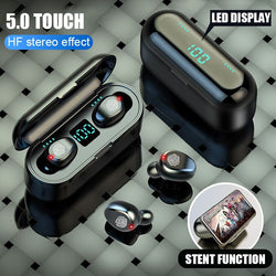 F9 TWS Wireless Bluetooth Earphone LED Display With 2000mAh Power Bank LED Display Earbuds  With Microphone For Smart Phone