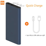 10000mAh Xiaomi Mi Power Bank 3 External Battery Bank fast 2 way Quick Charge Powerbank 10000 mAh Dual USB Output 2 micro Type-C