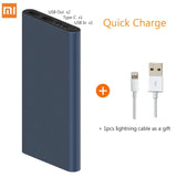 10000mAh Xiaomi Mi Power Bank 3 External Battery Bank fast 2 way Quick Charge Powerbank 10000 mAh Dual USB Output 2 micro Type-C