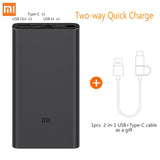 10000mAh Xiaomi Mi Power Bank 3 External Battery Bank fast 2 way Quick Charge Powerbank 10000 mAh Dual USB Output 2 micro Type-C