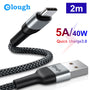 Elough USBC Cable for Huawei Mate 30 pro P30 P20 5A USB C Cable Super Charge Wire Type c cable USB Phone Charger Cord