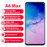 Elephone A6 Max 6.53'' Drop Notch Screen 20MP Camera Fingerprint MT6762V Smartphone Support NFC Wireless Charging Global Phone