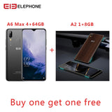 Elephone A6 Max 6.53'' Drop Notch Screen 20MP Camera Fingerprint MT6762V Smartphone Support NFC Wireless Charging Global Phone