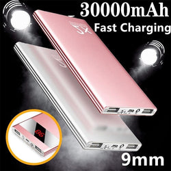 Xiaomi Ultrathin Power Bank 30000mAh Powerbank External Battery Portable Fast Charger for All Smartphone Charger Bank Waterproof