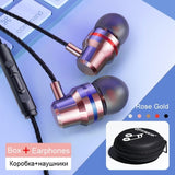 TOMKAS Wired Earbuds Headphones 3.5mm In Ear Earphone Earpiece With Mic Stereo Headset 5 Color For Samsung Xiaomi Phone Computer