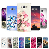 For Funda Samsung Galaxy J5 2016 Case J510 J510F Cover Flowers Painted Back Protective Phone Case For Coque Samsung J5 2016 Case